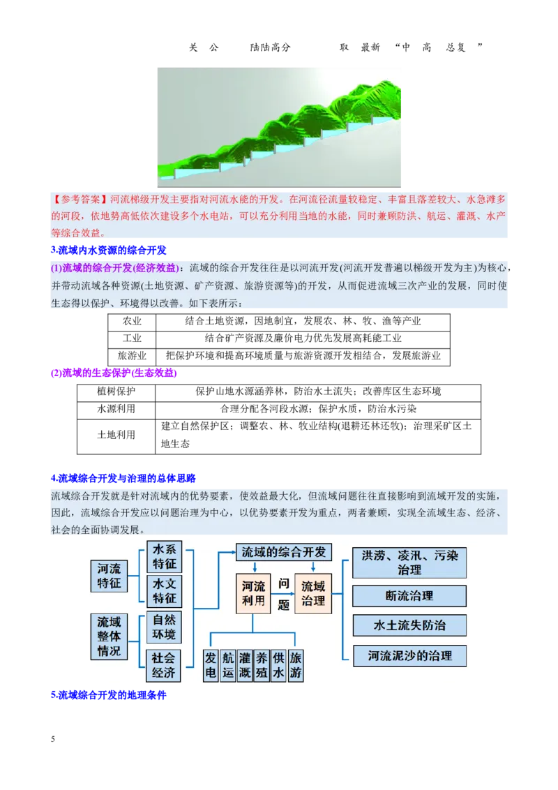《第34讲流域内协调发展与资源的跨区域调配（复习讲义）（全国通用）（教师版）_07-地理-高考总复习_一轮复习_2026年-地理高考一轮复习_2026版_专题16区际联系与区域协调发展》第5页预览