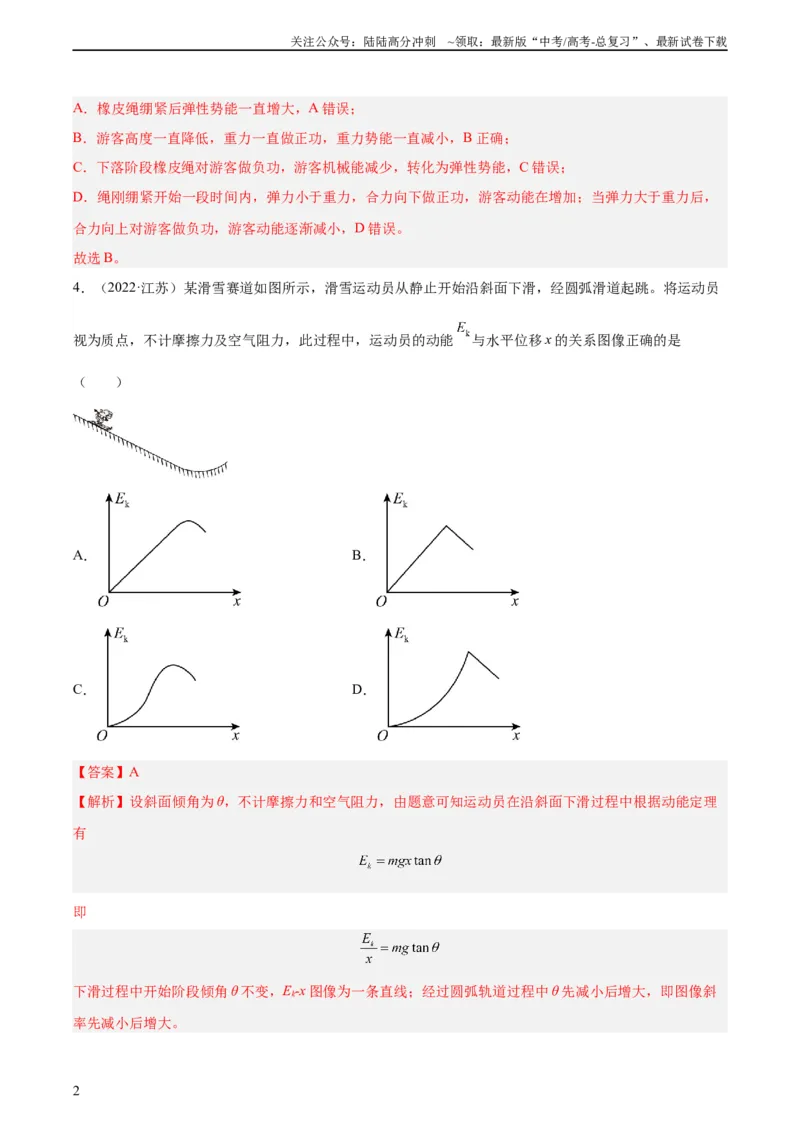 《专题22动能定理（教师版）（全国通用）_04-物理-高考总复习_专项复习_2024年_十年（2014-2023）高考物理真题分项汇编（全国通用）》第2页预览