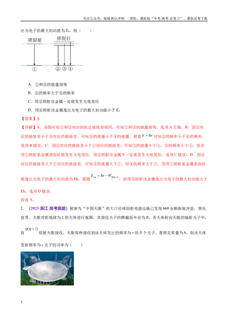 《专题17近代物理（考点解析及应试策略）（解析版）_04-物理-高考总复习_专项复习_2024年_2024年高考真题考点解析及应试策_资料》第3页预览