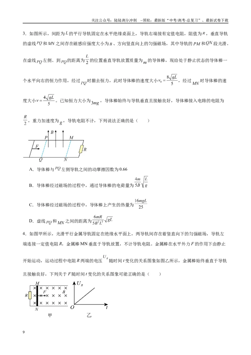 《专题19电磁感应中的单导体棒模型（学生版）_04-物理-高考总复习_专项复习_2025年_2025年高考物理热点模型与方法归纳》第9页预览