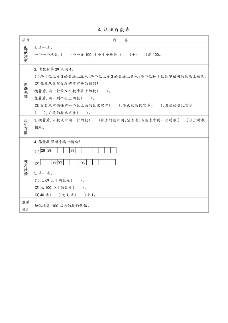 《苏教版一年级下册数学预习单_小学1-6年级全科全套_1-6年级全科下册_一年级_一年级下数学_数学一下苏教版》第8页预览