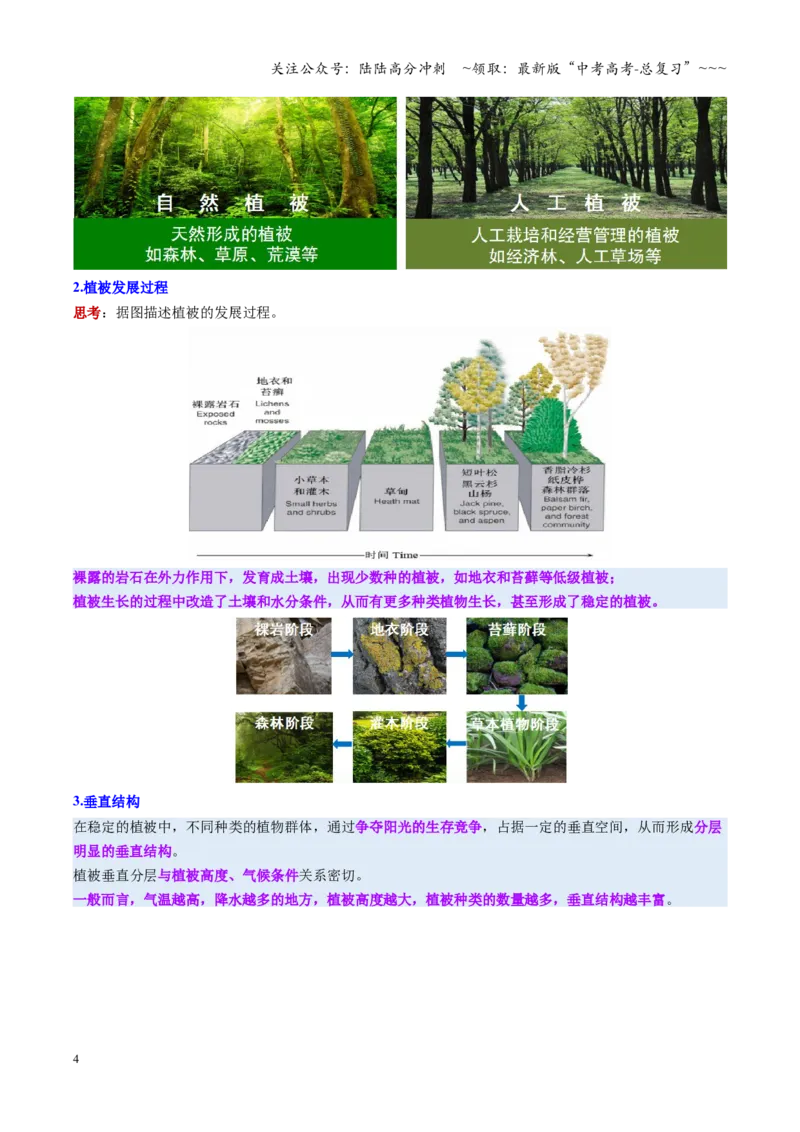 《第16讲植被与土壤（复习讲义）（全国通用）（学生版）_07-地理-高考总复习_一轮复习_2026年-地理高考一轮复习_2026年高考地理一轮复习讲义+练习+课件（新教材新高考）-G55_2026版》第4页预览