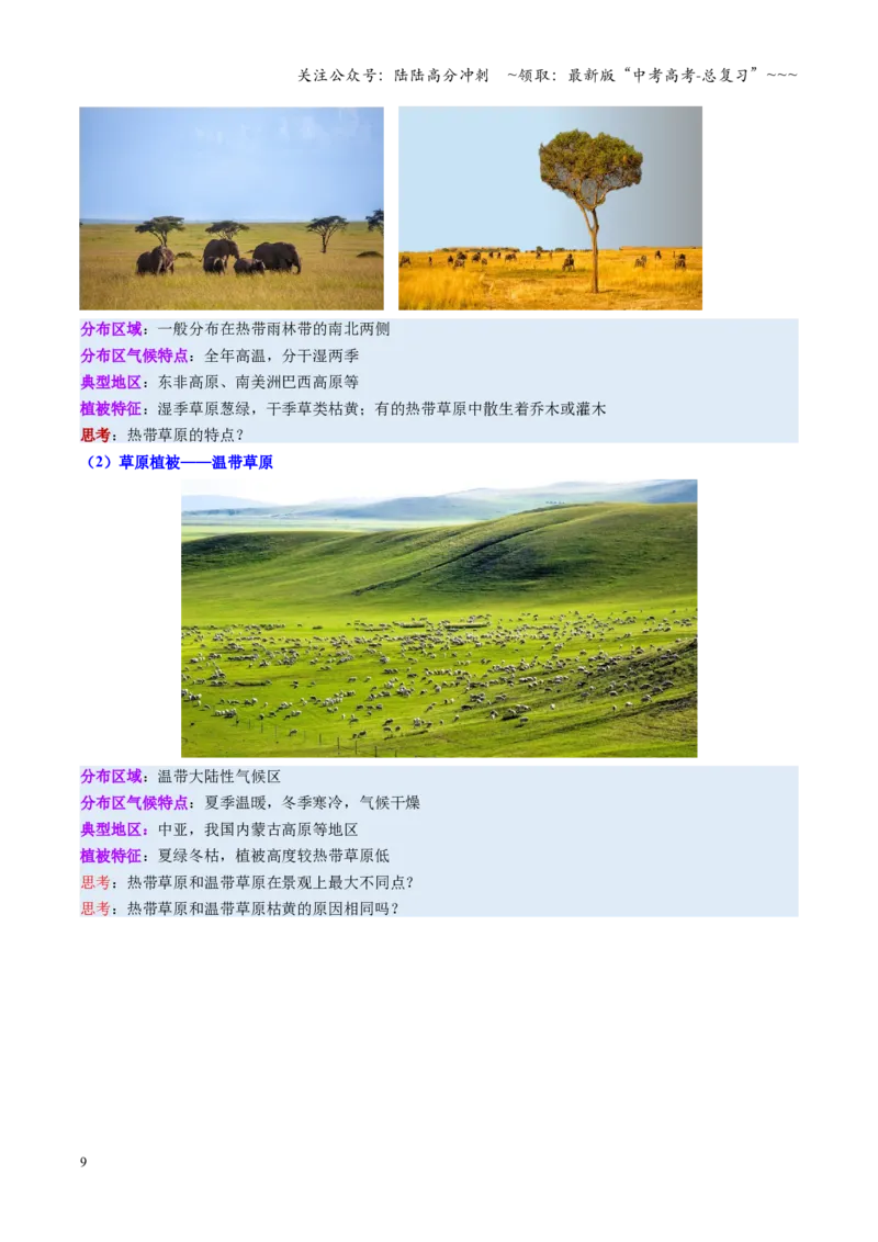 《第16讲植被与土壤（复习讲义）（全国通用）（学生版）_07-地理-高考总复习_一轮复习_2026年-地理高考一轮复习_2026年高考地理一轮复习讲义+练习+课件（新教材新高考）-G55_2026版》第9页预览