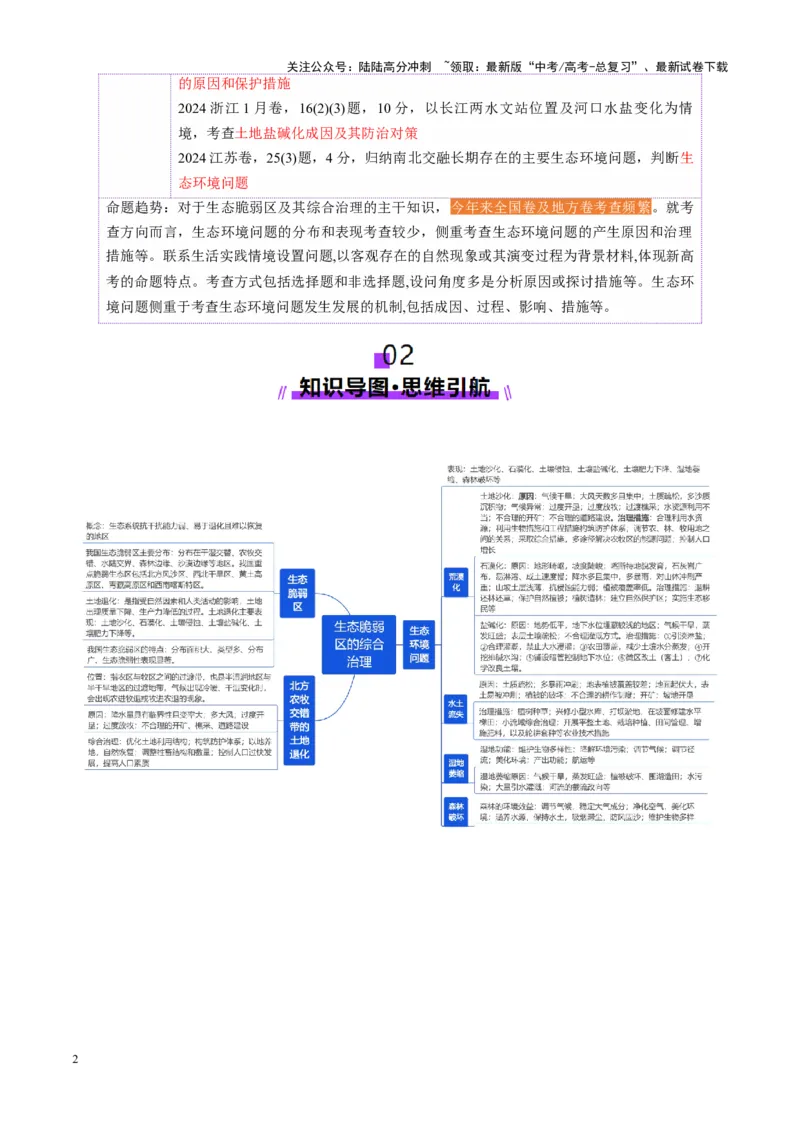 《第33讲生态脆弱区的综合治理（讲义）（教师版）_07-地理-高考总复习_一轮复习_2025年_2025年高考地理一轮复习讲义+练习+课件（新教材新高考）》第2页预览