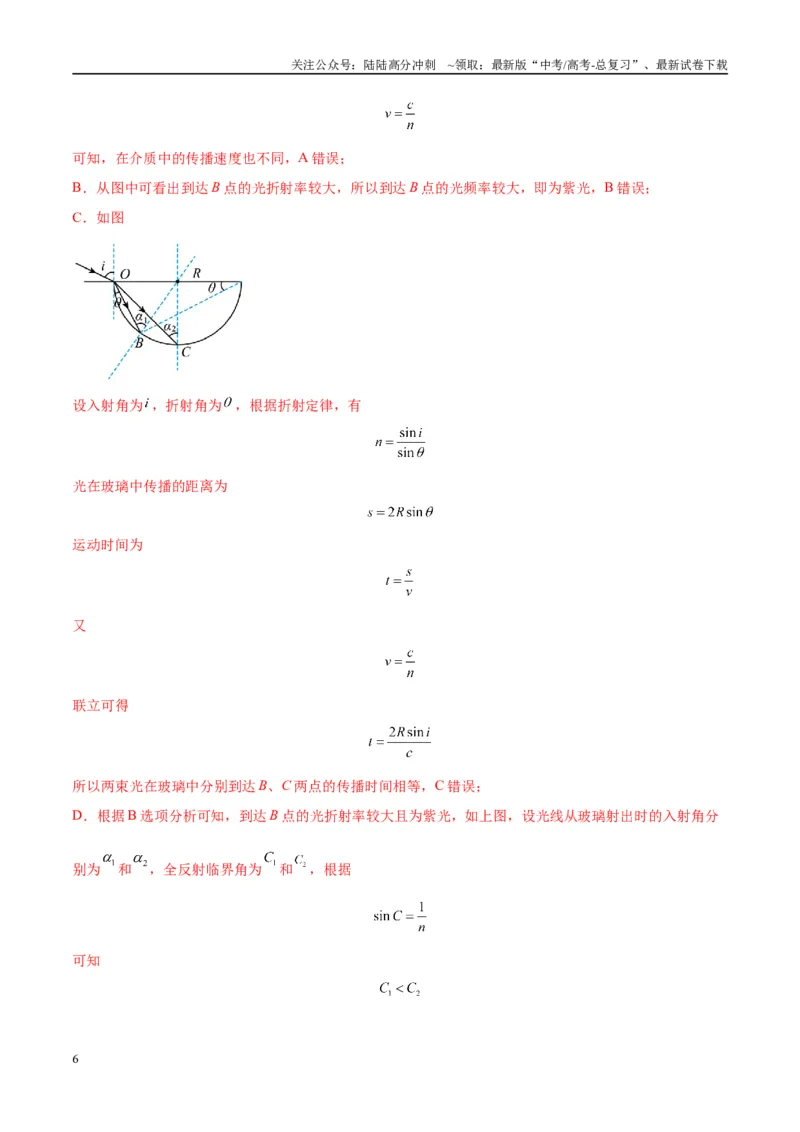 《专题22光学中常见的物理模型（教师版）_04-物理-高考总复习_专项复习_2025年_2025年高考物理热点模型与方法归纳》第6页预览