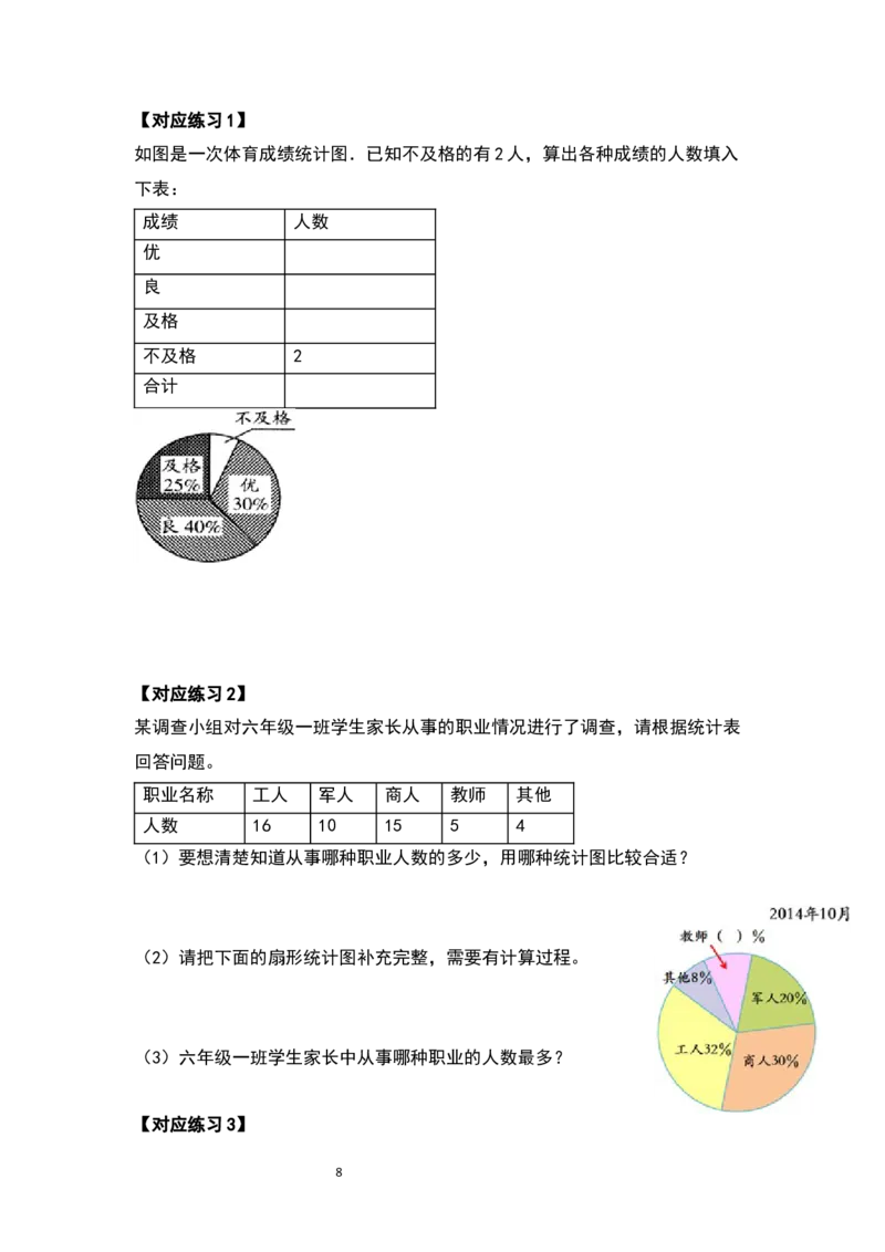 《六年级数学上册典型例题系列之第七单元扇形统计图（原卷版）_小学1-6年级全科全套_1-6年级全科上册_六年级_数学_六年级数学上人教版_人教数学六上专项练习》第8页预览