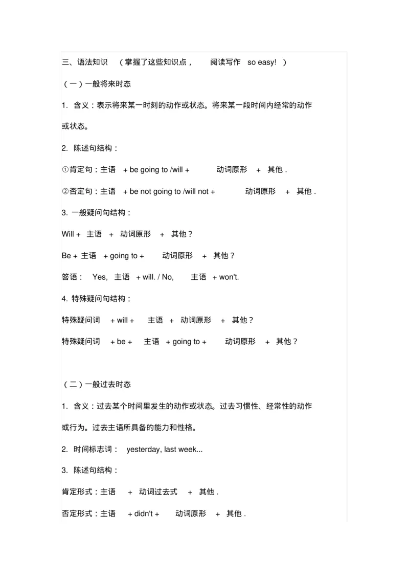 《人教版新起点六年级英语下册知识要点_小学1-6年级全科全套_1-6年级全科下册_六年级_英语_英语六下人教新起点》第4页预览