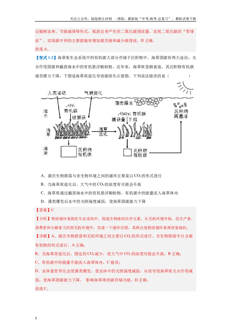 《专题17生态系统（7大题型）（教师版）_06-生物-高考总复习_一轮复习_2025年_2025年高考生物一轮复习题型全覆盖练习（新高考通用）》第3页预览