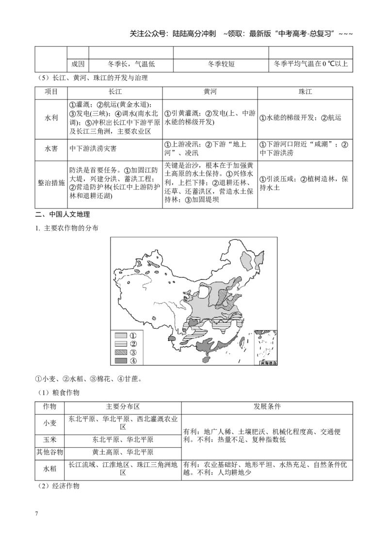 《第38讲中国地理（知识清单）（聚焦一轮）（学生版）_07-地理-高考总复习_一轮复习_2026年-地理高考一轮复习_2026年高考地理一轮复习全程跟踪讲义-G350_资料》第7页预览