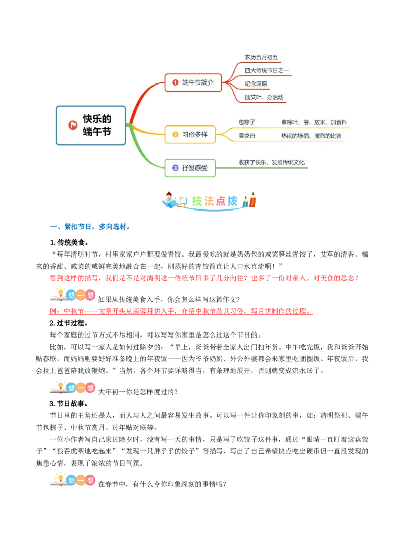 《三（下）语文习作指导（同步作文写作指导+范文赏析+病文生格）-第3单元传统节日_小学1-6年级全科全套_1-6年级全科下册_三年级_三年级下语文_语文三下单元习作专项》第3页预览