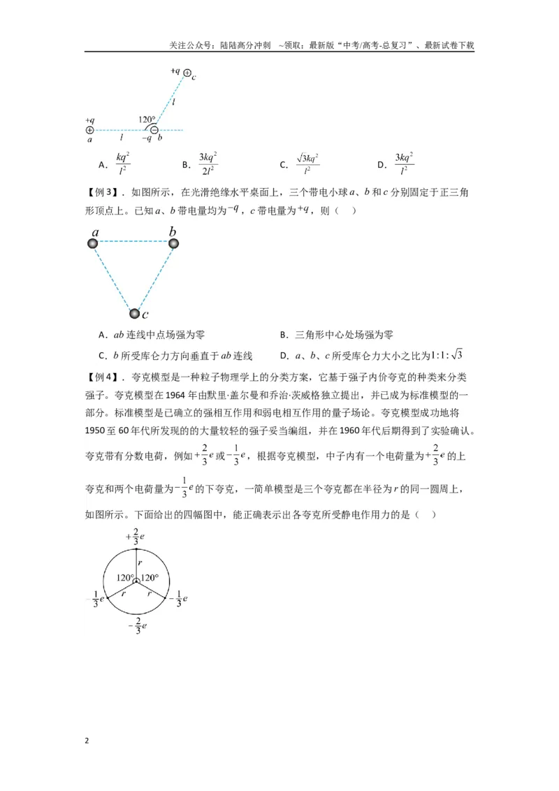 《专题20电场力的性质（学生版）_04-物理-高考总复习_一轮复习_2025年_2025年高考物理一轮复习热点题型归类》第2页预览