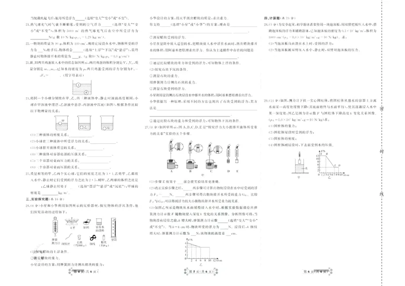 《首席期末卷八年级下册物理教科版_初中全科目同步习题+精品试卷（7-9年级）(1)_25秋初中物理《同步习题+精品试卷》_初中物理试卷教科版_《首席期末卷》》第6页预览
