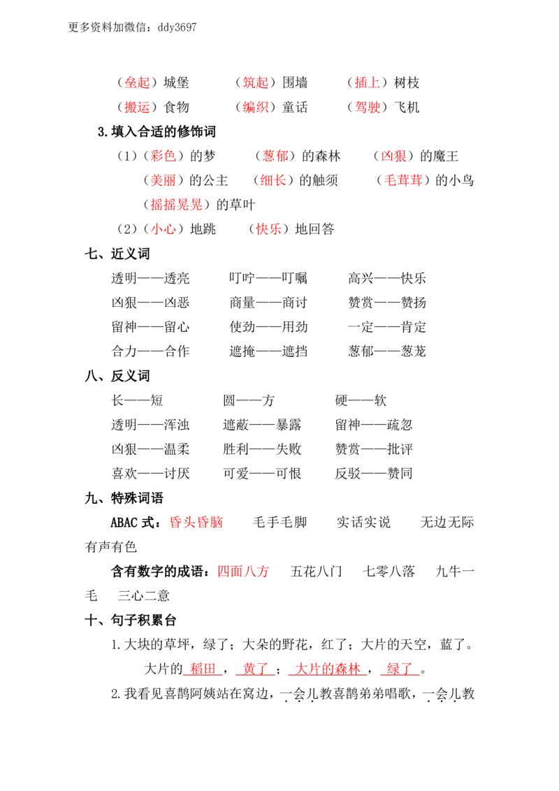 《资料丨二（下）语文第四单元复习重点_小学1-6年级全科全套_1-6年级全科下册_二年级_二年级下语文_语文二下单元知识总结》第3页预览