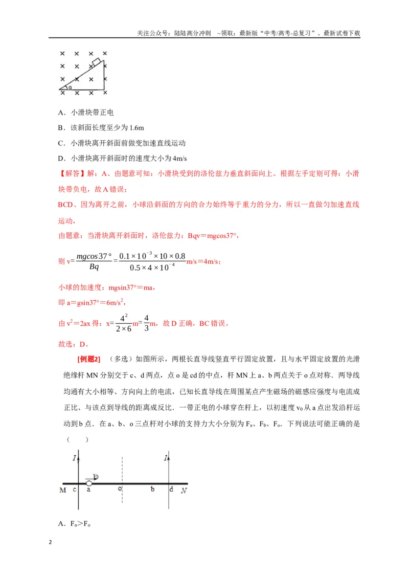 《专题20磁场对运动电荷的作用（解析版）_04-物理-高考总复习_专项复习_2024年_2024高考物理三轮冲刺复习热点知识讲练题型归纳练_资料》第2页预览