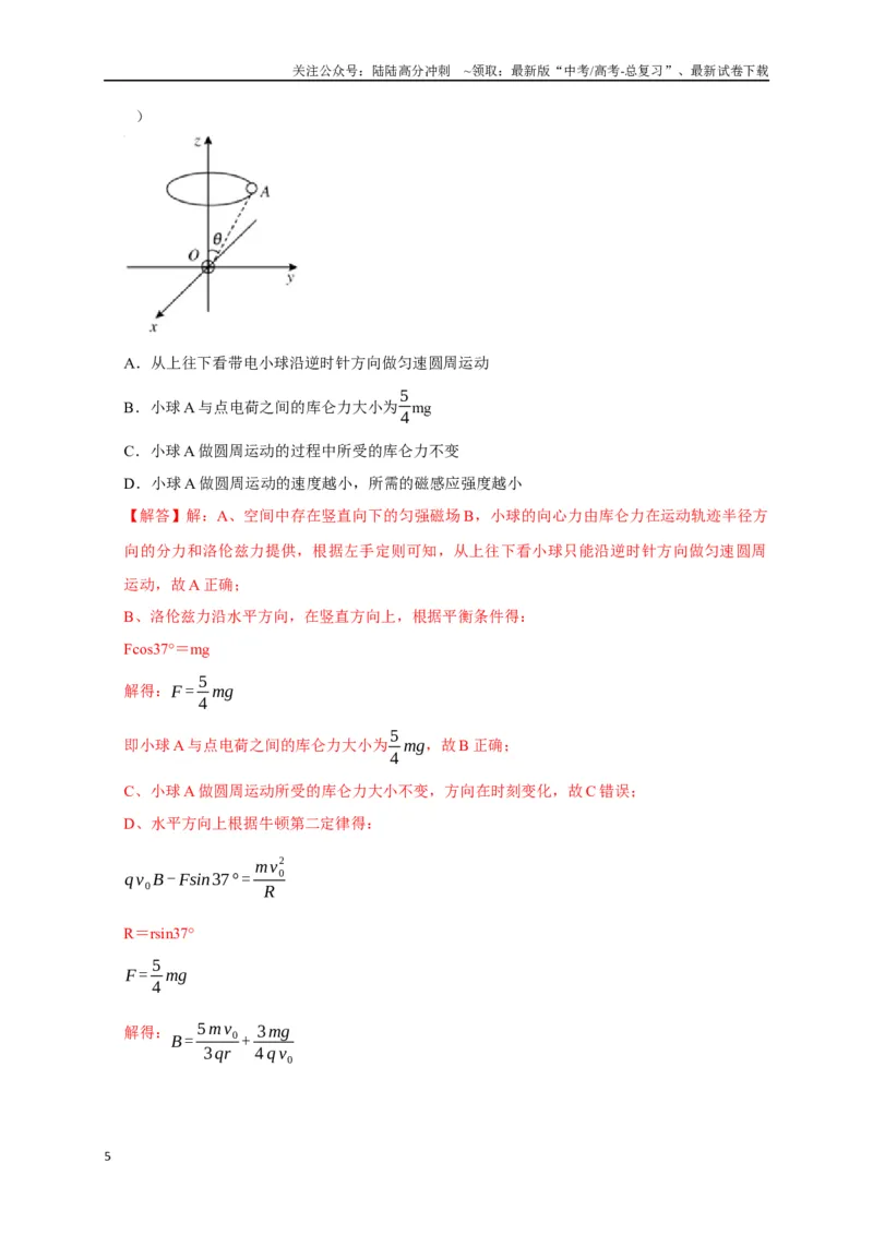 《专题20磁场对运动电荷的作用（解析版）_04-物理-高考总复习_专项复习_2024年_2024高考物理三轮冲刺复习热点知识讲练题型归纳练_资料》第5页预览