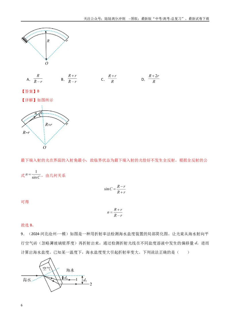 《专题18光学（解析版）_04-物理-高考总复习_专项复习_2024年_2024届新高考物理冲刺专项训练300题_资料》第6页预览