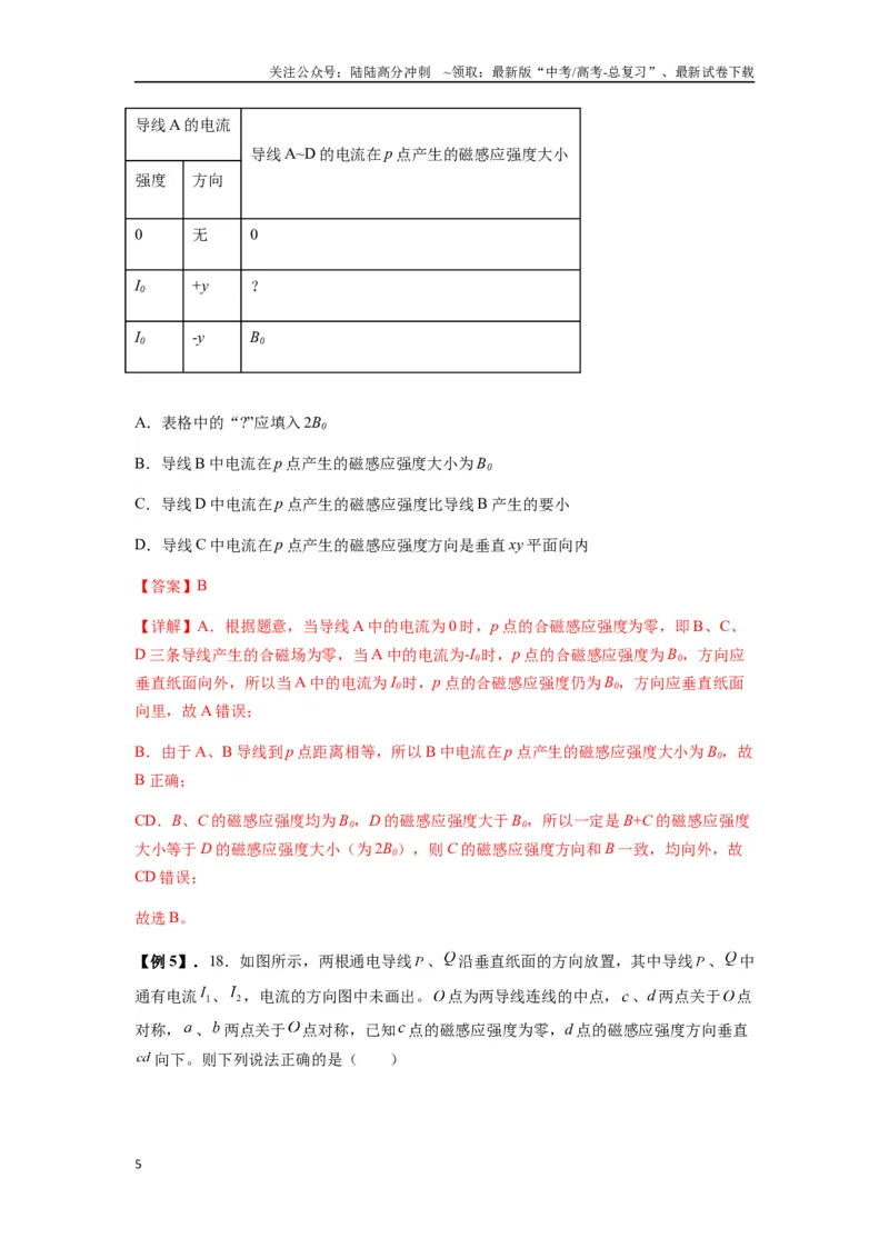 《专题24磁场的基本性质（教师版）_04-物理-高考总复习_专项复习_2025年_2025年高中高考物理模型与方法_资料_7高考热点题型归类（一轮）》第5页预览