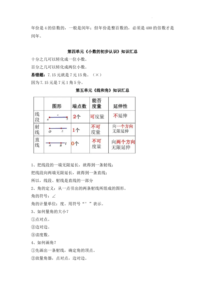 《三（下）数学（青岛54制）全册知识点总结_小学1-6年级全科全套_1-6年级全科下册_三年级_三年级下数学_数学三下青岛五四》第3页预览