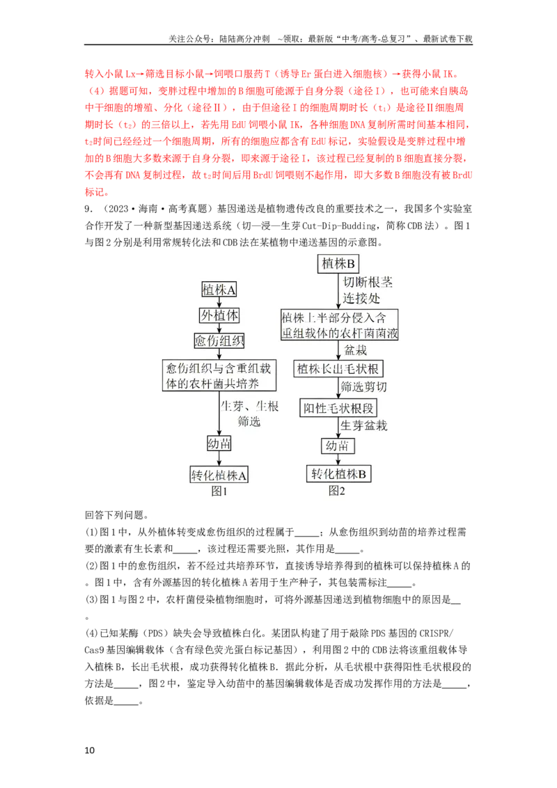 《专题24基因工程（解析版）_06-生物-高考总复习_一轮复习_2024年_2024年高考生物一轮复习抢分特训真题回顾检测试卷_资料》第10页预览