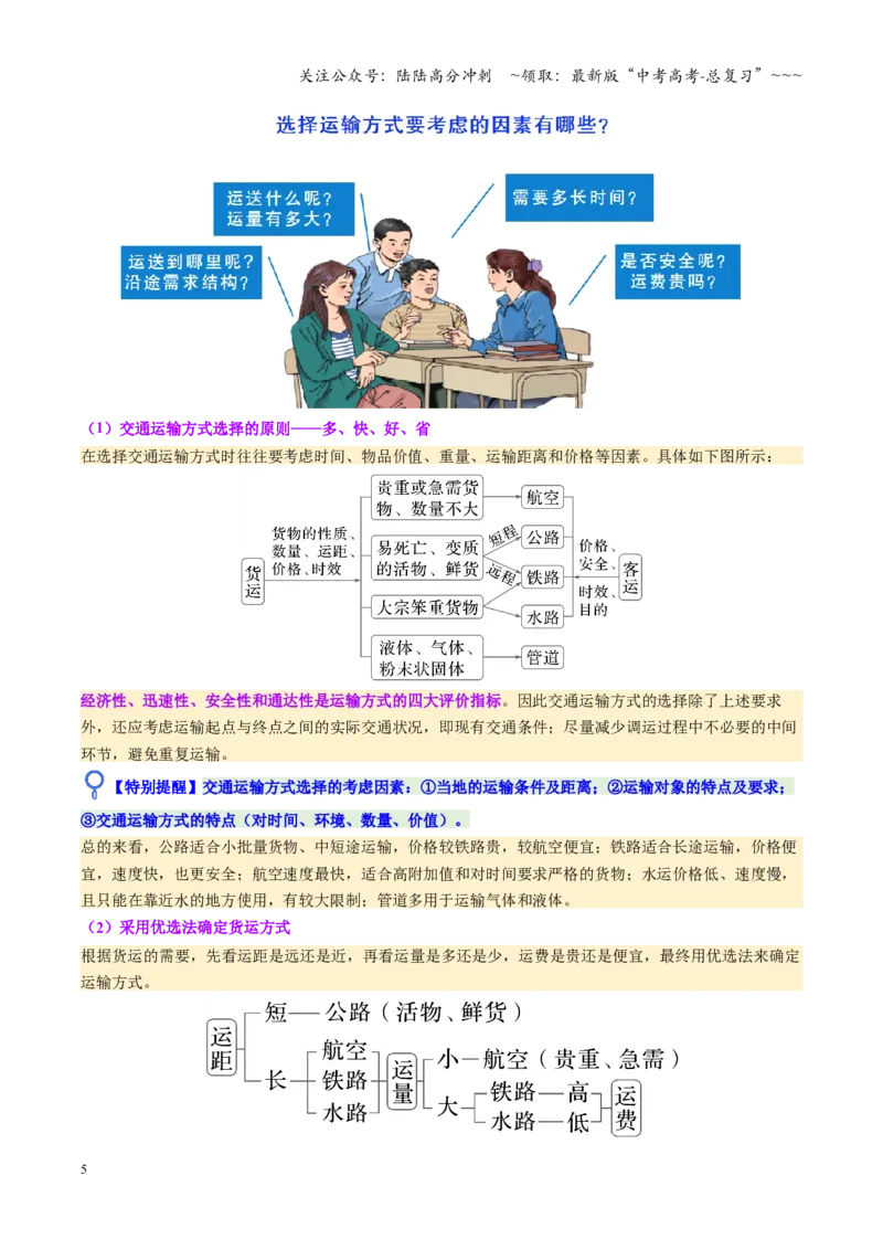 《第27讲交通运输布局与区域发展（复习讲义）（全国通用）（学生版）_07-地理-高考总复习_一轮复习_2026年-地理高考一轮复习_2026年高考地理一轮复习讲义+练习+课件（新教材新高考）-G55》第5页预览