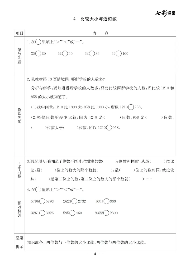 《青岛五四版二年级下册数学预习卡_小学1-6年级全科全套_1-6年级全科下册_二年级_二年级下数学_数学二下青岛五四》第4页预览