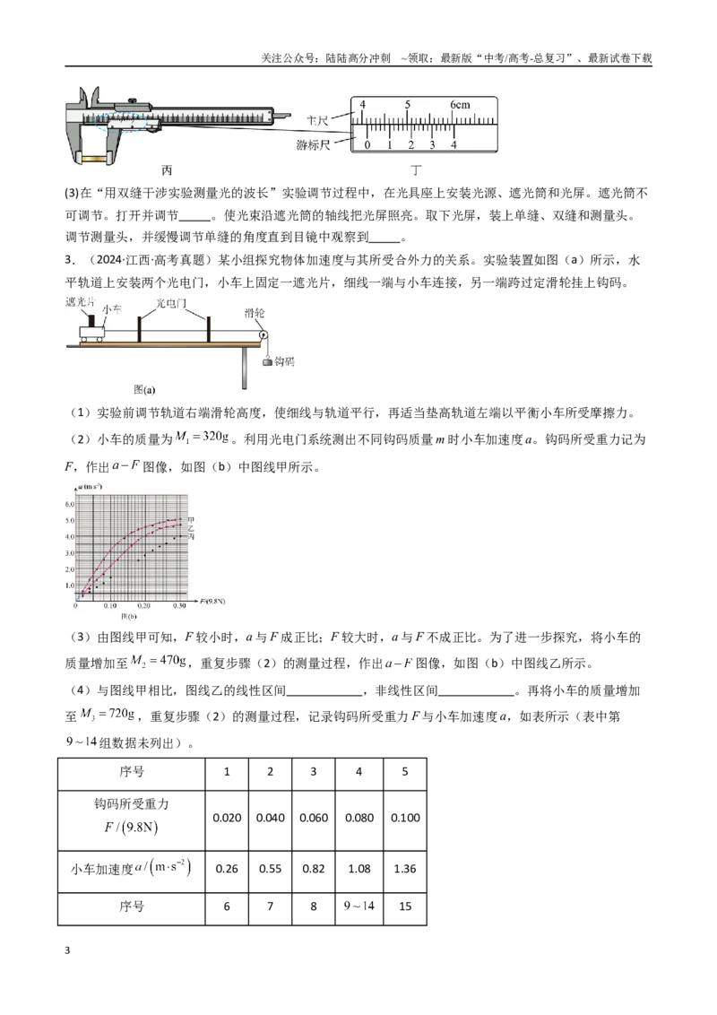 《专题25力学实验（二）-（全国通用）（原卷版）_04-物理-高考总复习_专项复习_2025年_十年（2015-2024）高考物理真题分类汇编（全国通用）》第3页预览
