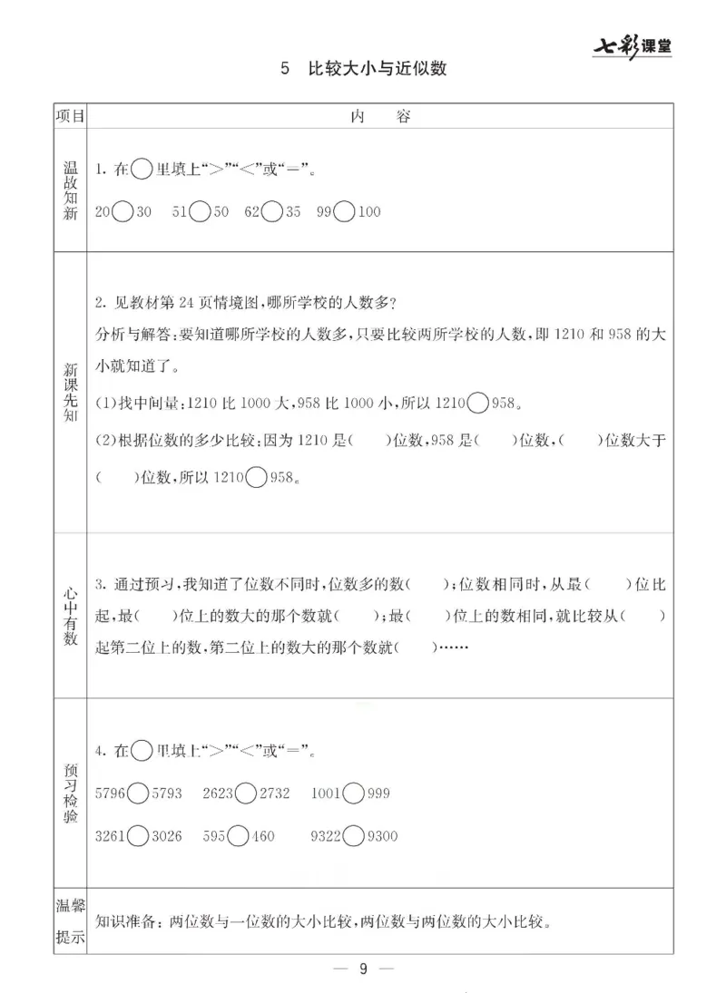 《青岛六三版二年级下册数学预习卡_小学1-6年级全科全套_1-6年级全科下册_二年级_二年级下数学_数学二下青岛六三》第9页预览