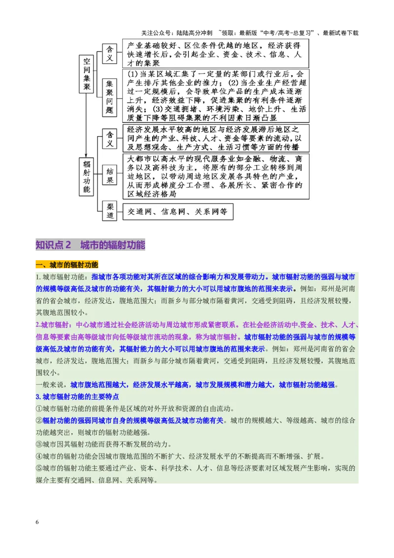 《第35讲城市、产业与区域发展（城市的辐射功能与地区产业结构变化）（讲义）（学生版）_07-地理-高考总复习_一轮复习_2025年_2025年高考地理一轮复习讲义+练习+课件（新教材新高考）》第6页预览