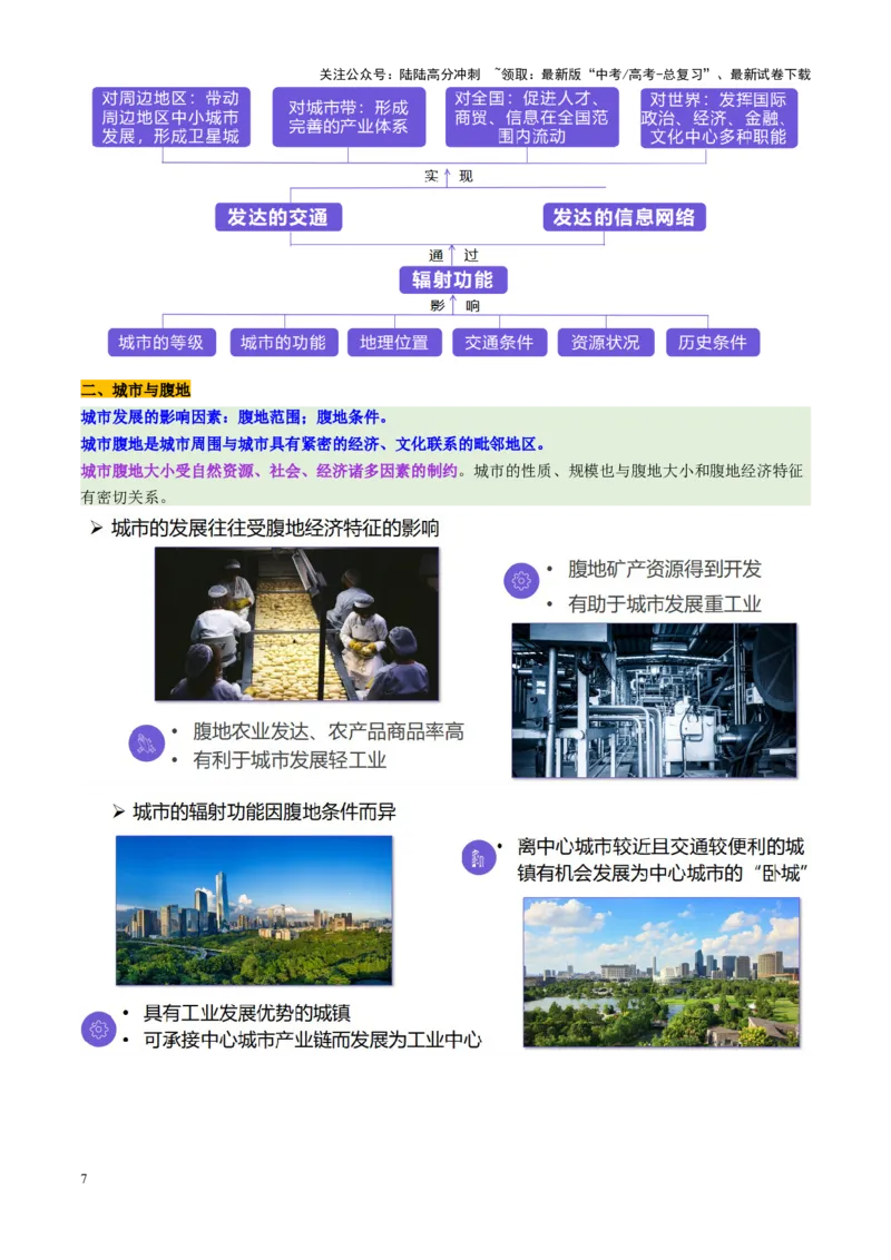 《第35讲城市、产业与区域发展（城市的辐射功能与地区产业结构变化）（讲义）（学生版）_07-地理-高考总复习_一轮复习_2025年_2025年高考地理一轮复习讲义+练习+课件（新教材新高考）》第7页预览
