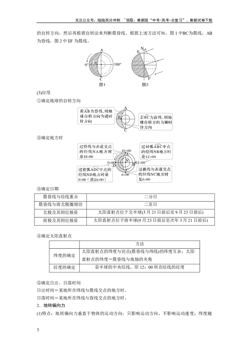《第二章　第3讲　课时9　昼夜交替　沿地表水平运动物体的运动方向的偏转_07-地理-高考总复习_一轮复习_2025年_2025年大一轮复习讲义地理人教版_地理_大一轮复习讲义教师专用》第3页预览