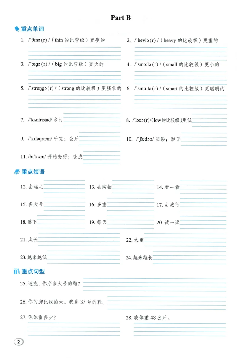 《六年级英语下册人教PEP版26春《典中点》基础默写本_小初高学习资料合集（每天更新）_2026春英语《小学典中点》人教版+外研版_26春《典中点》英语人教PEP版》第6页预览