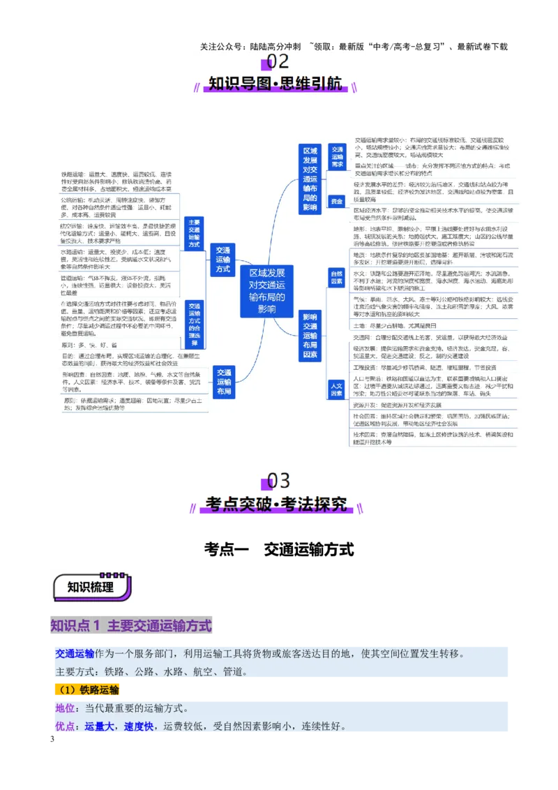 《第28讲区域发展对交通运输布局的影响（讲义）（教师版）_07-地理-高考总复习_一轮复习_2025年_2025年高考地理一轮复习讲义+练习+课件（新教材新高考）》第3页预览