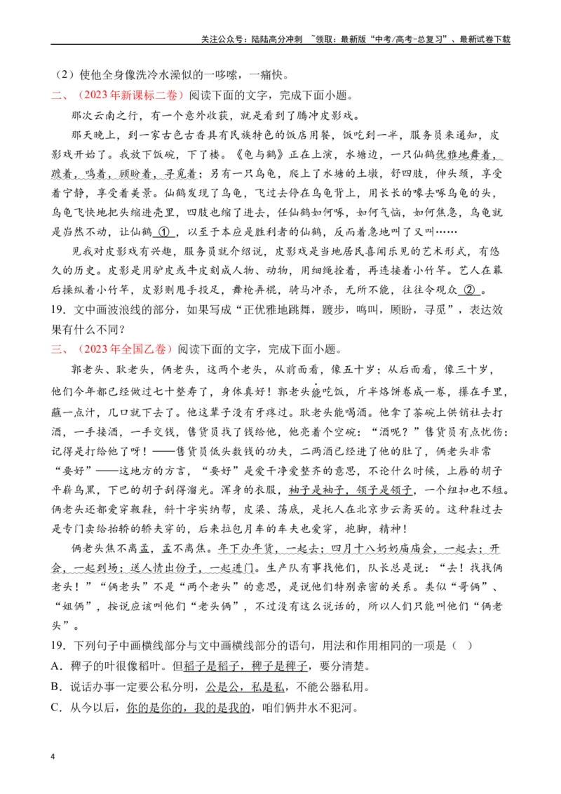 《专题18语言文字运用（手法类）原卷版_专项复习_2025年_十年（2015-2024）高考语文真题分类汇编（全国通用）》第4页预览
