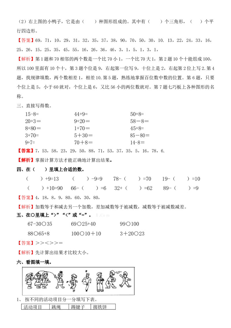 《人教新课标数学一年级下学期期末测试卷2（）(0001)_小学1-6年级全科全套_1-6年级全科下册_一年级_一年级下数学_数学一下人教版_期中.期末试卷_期末检测卷.冲刺卷.测试卷》第2页预览