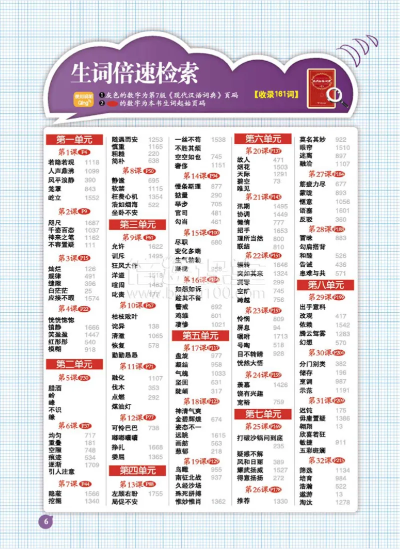 《倍速学习法四年级上册语文人教版_小学1-6年级全科全套_1-6年级全科上册_四年级_四上语文_四上语文综合》第8页预览