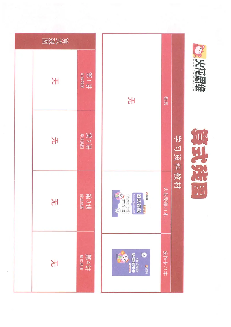 《doc01610820190429095947_（G1450)火花思维幼小衔接及L1-L5_L5(七大专题完结)_第04专题《算式残图》》第1页预览