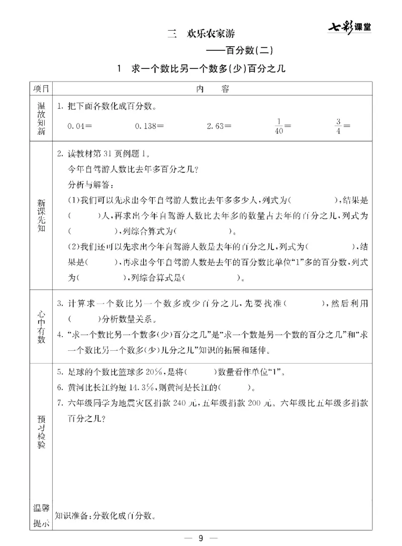 《青岛五四版五年级下册数学预习卡_小学1-6年级全科全套_1-6年级全科下册_五年级_其他补充资料_语数英预习资料》第9页预览