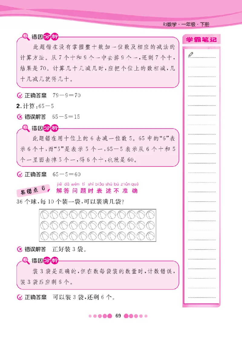 《人教1-6年级下数学易错考点清单（核心课堂）_小学1-6年级全科全套_1-6年级全科下册_一年级_一年级下数学_数学一下人教版》第9页预览