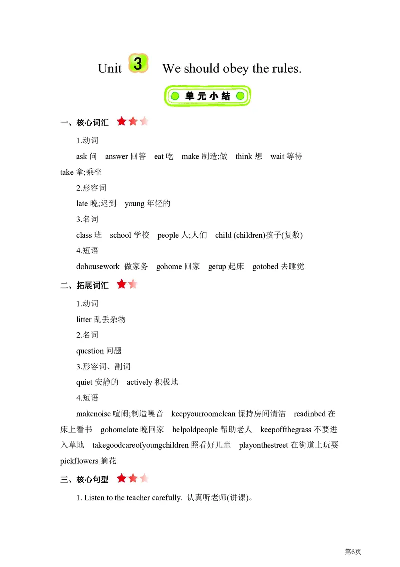 《人教精通版英语五年级单元要点汇总_小学1-6年级全科全套_1-6年级全科下册_五年级_五年级下英语_英语各版本知识点》第5页预览