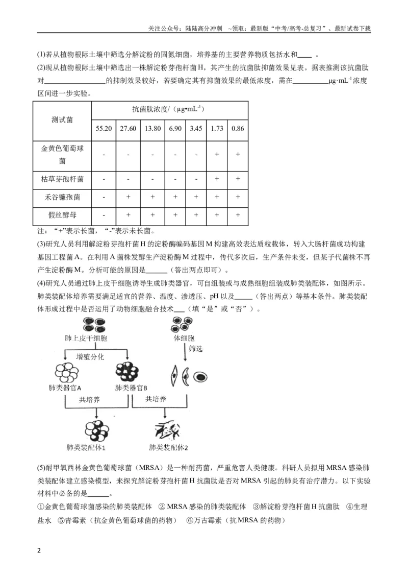 《专题20细胞工程与胚胎工程-五年（2019-2023）高考生物真题分项汇编（全国通用）（教师版）_06-生物-高考总复习_专项复习_2024年_2019-2023高考生物五年真题分项汇编（全国通用）》第2页预览