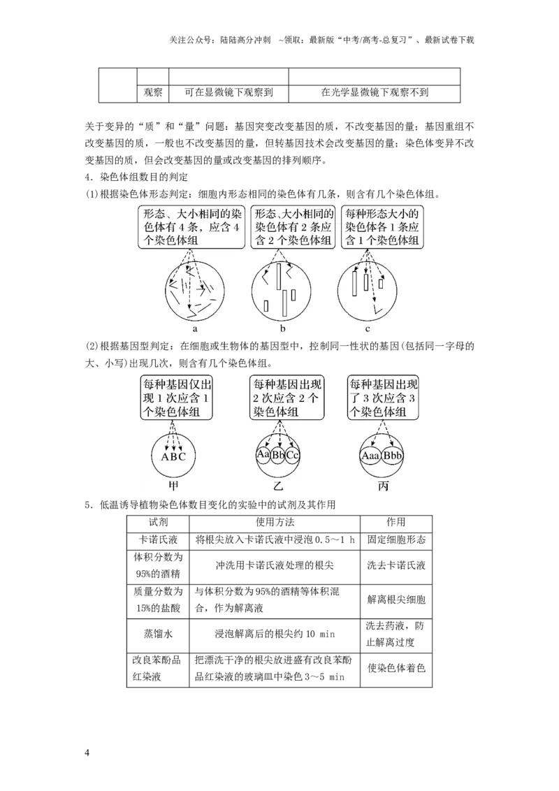 《专题21染色体变异与育种（串讲）（原卷版）_06-生物-高考总复习_一轮复习_2024年_2024年高考生物一轮复习串讲精练知识点梳理练习题_串讲》第4页预览