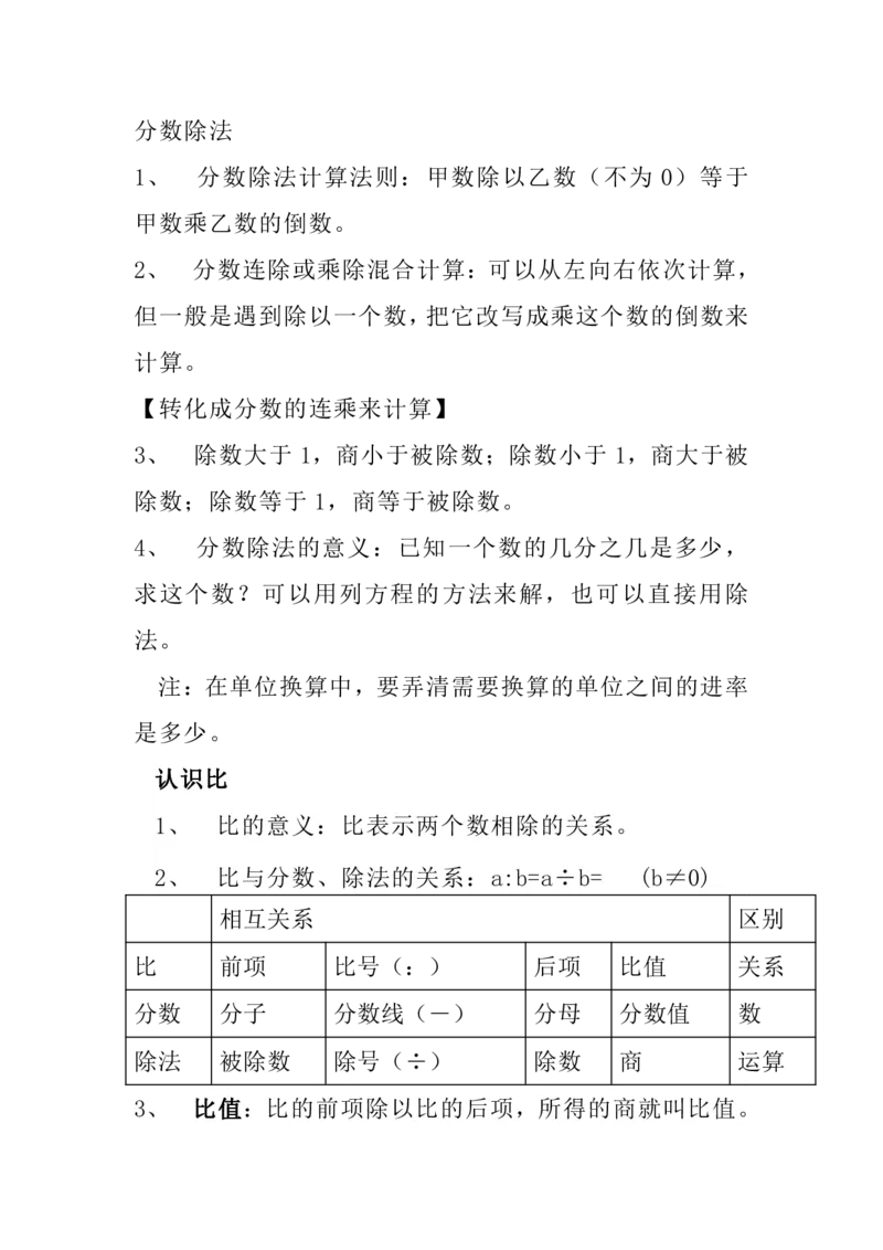 《六（上）苏教版数学知识重点汇总_小学1-6年级全科全套_1-6年级全科上册_六年级_数学_六年级数学上苏教版_苏教数学六上知识总结》第4页预览