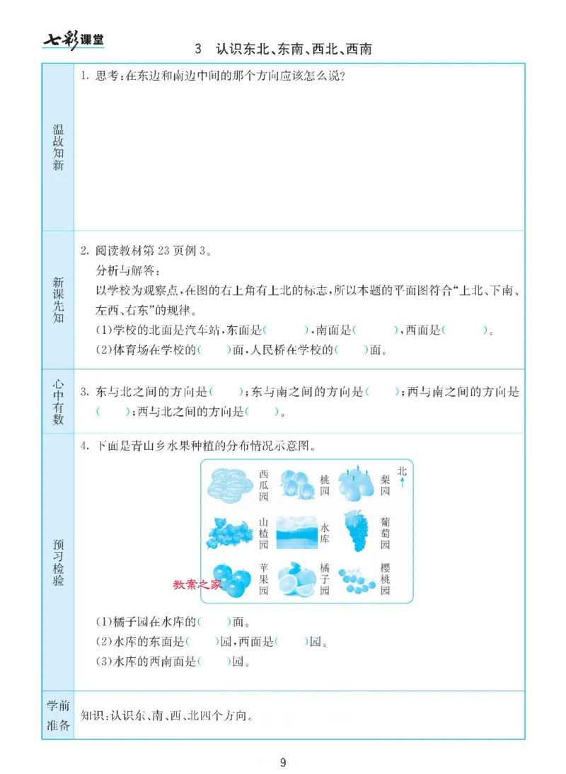 《苏教版二年级下册数学预习卡_小学1-6年级全科全套_1-6年级全科下册_二年级_二年级下数学_数学二下苏教版》第9页预览
