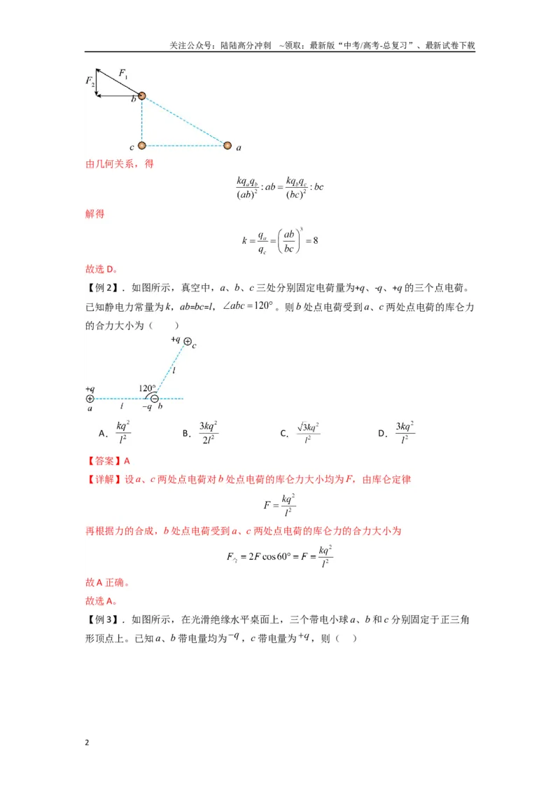 《专题20电场力的性质（教师版）_04-物理-高考总复习_专项复习_2025年_2025年高中高考物理模型与方法_资料_7高考热点题型归类（一轮）》第2页预览