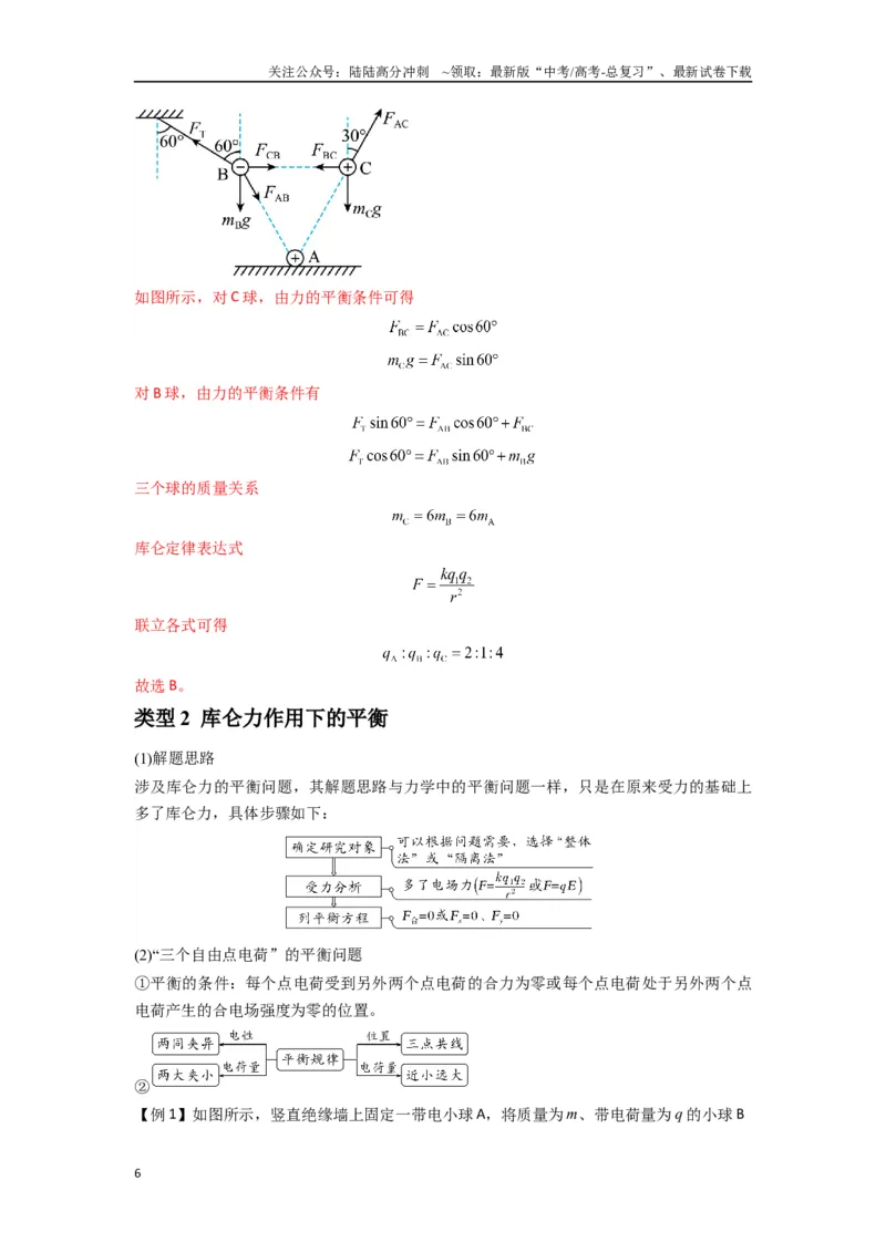 《专题20电场力的性质（教师版）_04-物理-高考总复习_专项复习_2025年_2025年高中高考物理模型与方法_资料_7高考热点题型归类（一轮）》第6页预览