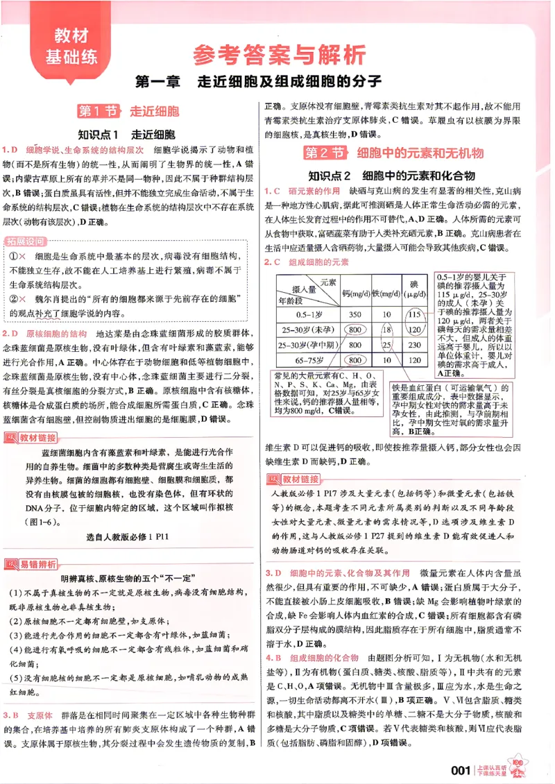 《生物6纬解析册_小初高学习资料合集（每天更新）_2027版《天星高考基础双练》_2027版高考《天星基础双练》高考基础练+教材基础练（生物）》第3页预览