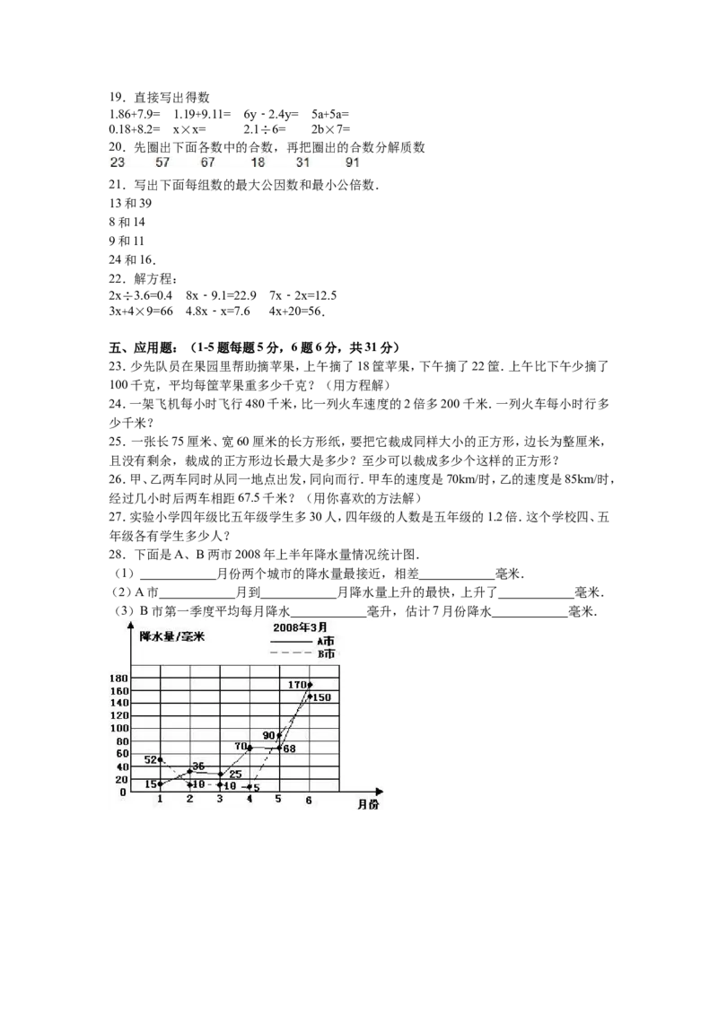 《苏教版数学五年级下学期期中测试卷10（优尖升教育）_小学1-6年级全科全套_1-6年级全科下册_五年级_五年级下数学_数学五下苏教版(1)》第2页预览