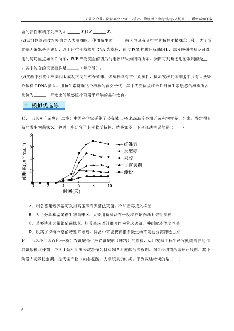 《专题19生物技术与工程（学生版）_06-生物-高考总复习_一轮复习_2025年_2025年高考生物一轮复习考点精讲精练（新高考通用）》第6页预览