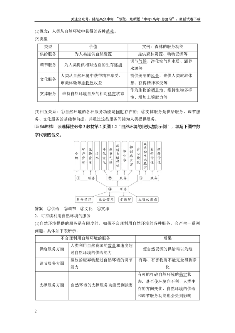 《第一章　课时67　自然环境与人类社会_07-地理-高考总复习_一轮复习_2025年_2025年大一轮复习讲义地理人教版_地理_大一轮复习讲义教师专用_配套Word版文档第三～五部分》第2页预览