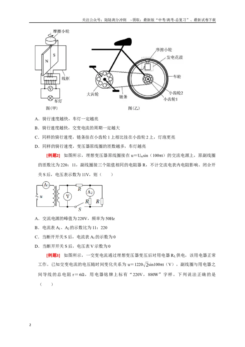 《专题27变压器与远距离输电（原卷版）_04-物理-高考总复习_专项复习_2024年_2024高考物理三轮冲刺复习热点知识讲练题型归纳练_资料》第2页预览